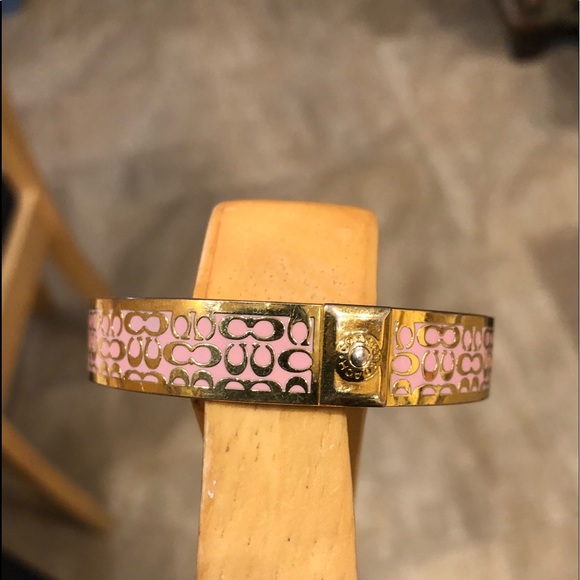 Coach Jewelry - Coach pink and gold signature bracelet